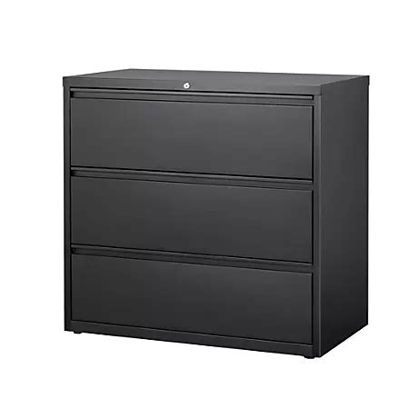 WorkPro 42 W Lateral 3 Drawer File Cabinet Metal Black 